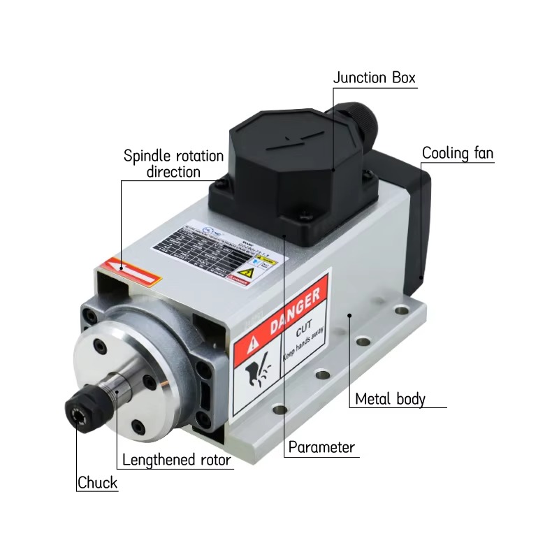 고속 1.5KW 2HP 공냉식 CNC 스핀들 모터 22 - Er20 Collet Chuck Spindle Motor 220V 리뷰 및 가격