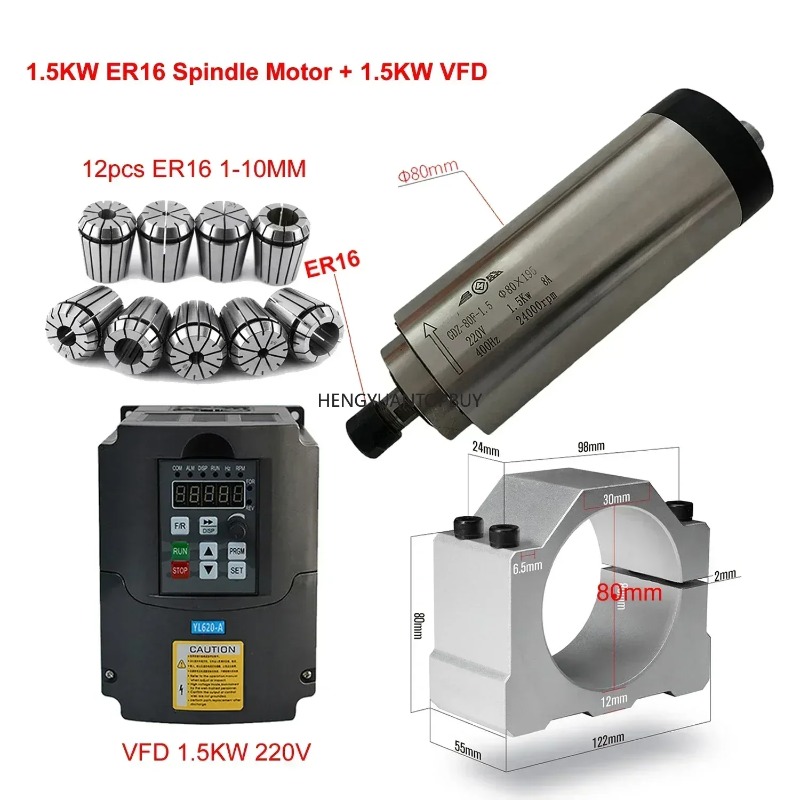 공냉식 800W 1500W 2200W 스핀들 모터 키트 - Er20 Collet Chuck Spindle Motor 220V 리뷰 및 가격